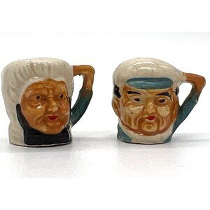 Mini Little Old Man And Woman Salt and Pepper Shakers